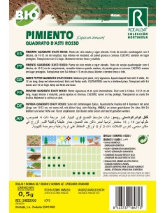 Semilla pimiento quadrato d'asti rosso ecológico 2