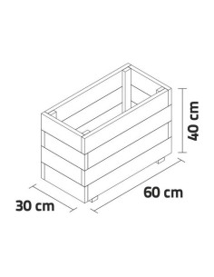 Jardinera madera rectangular (60x30x40) 2