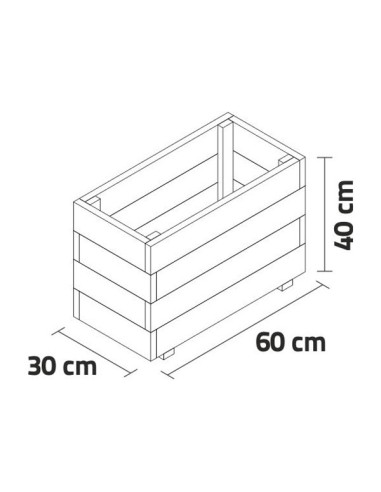 Jardinera madera rectangular (60x30x40)