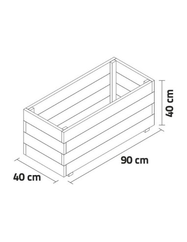 Jardinera madera rectangular (90x40x40)