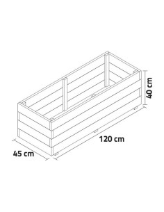 Jardinera madera rectangular  (120x45x40) 2