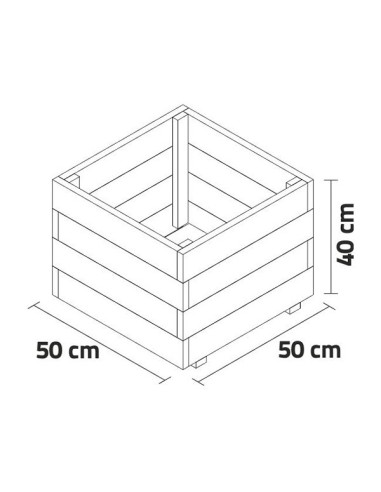 Jardinera madera cuadrada (50x50x40)