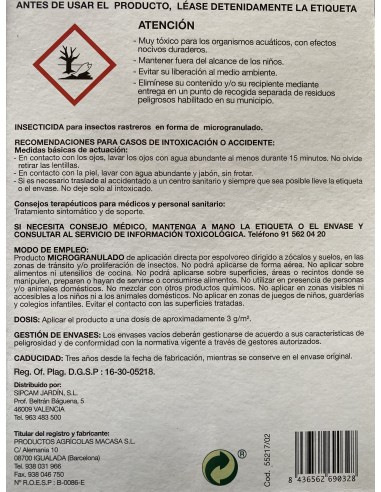 Insecticida de sòl (500 gr)