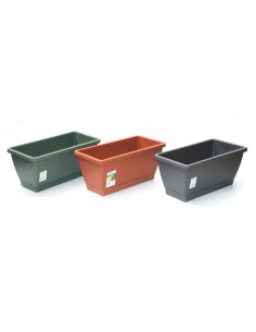 Jardinera de plàstic reciclat i reciclable Kezar amb reserva d'aigua