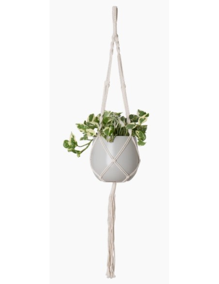 Macramé 1 maceta blanco (para maceta 17 cm Ø)
