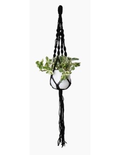 Macramé 1 maceta negro (para maceta 13 cm Ø)