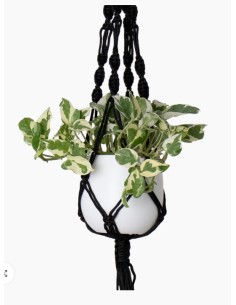 Macramé 1 vaso preto (para vaso 13 cm Ø) 2