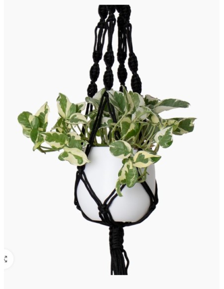 Macramé 1 vaso preto (para vaso 13 cm Ø)