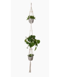 Macramé 3 vaso branco (para vaso 10 cm Ø)