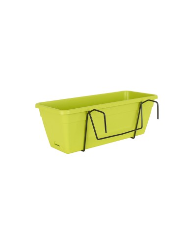 Jardinera de plástico con soporte para balcón