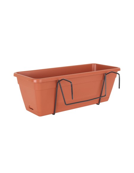 Jardinera de plástico con soporte para balcón