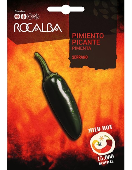 Semente de pimentao Serrano (15.000 scoville)