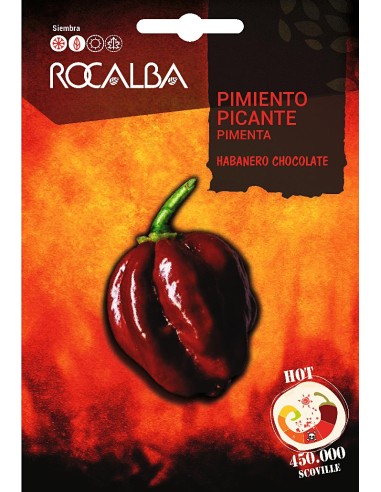 Semilla Pimiento picante Habanero chocolate (450.000 scoville)