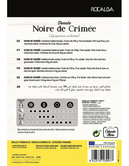 Semilla tomate Noire de Crimée