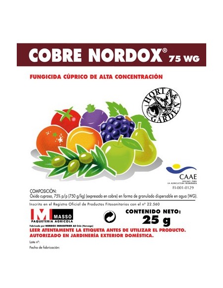 Fungicida de cobre Nordox 75 WG