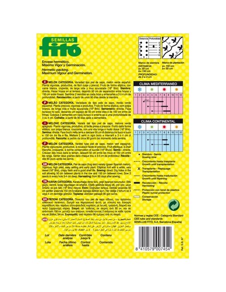 Semilla Melón Categoría F1 (tipo piel de sapo) (híbrida)