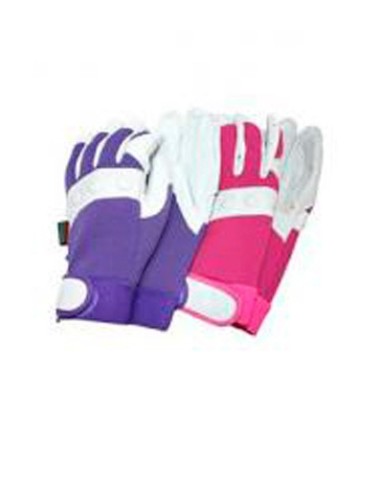 Guantes de cuero y algodón de mujer