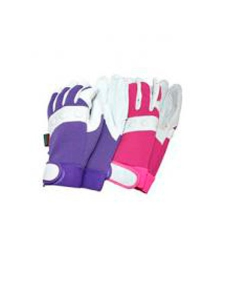 Guantes de cuero y algodón de mujer