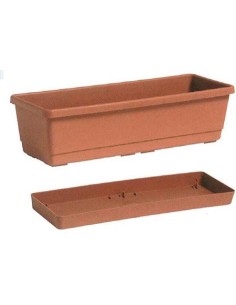 Jardinera y plato de plástico Balconette