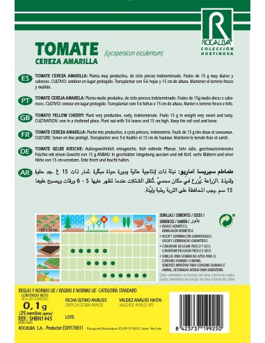 Semente de tomate amarelo stuffer (orgânico)