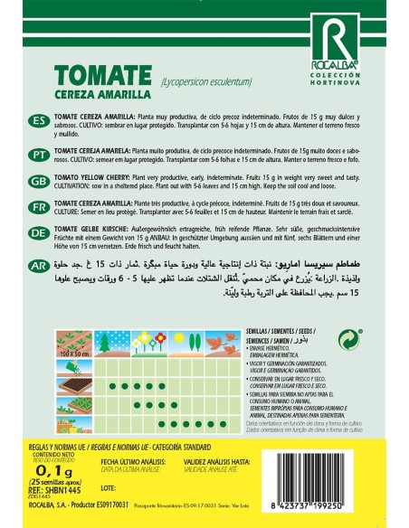 Semente de tomate amarelo stuffer (orgânico)