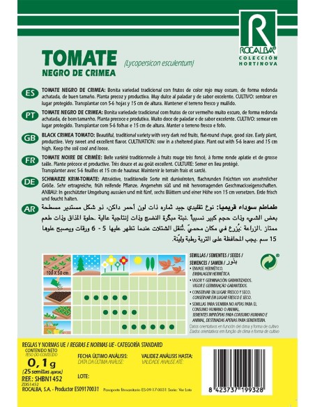Semilla Tomate Negro de Crimea