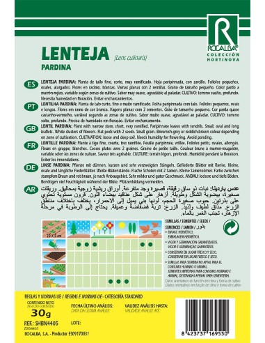 Semente de lentilha Pardina