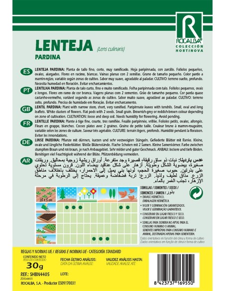 Semente de lentilha Pardina