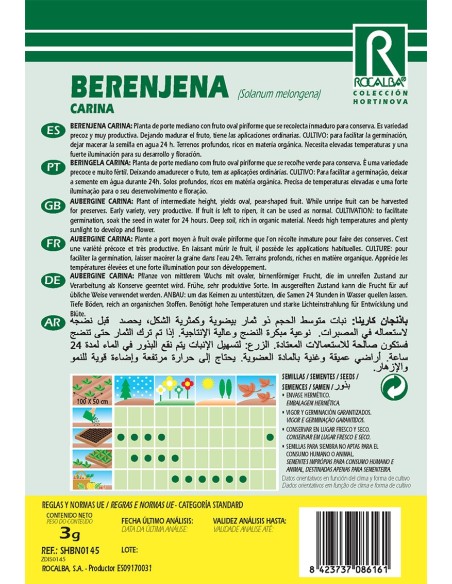 Semilla berenjena Carina