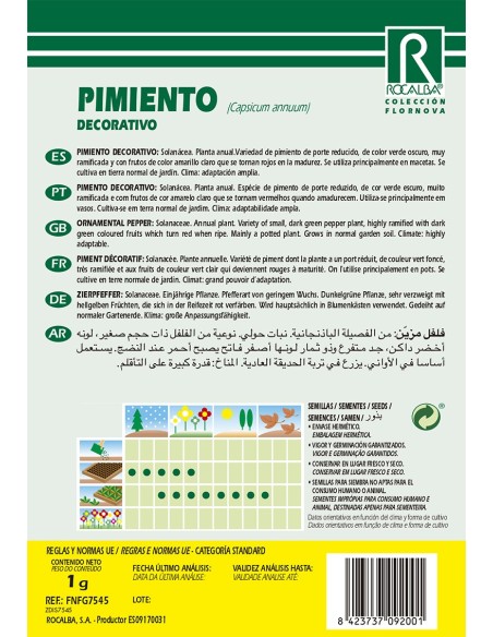 Semente de pimenta decorativa